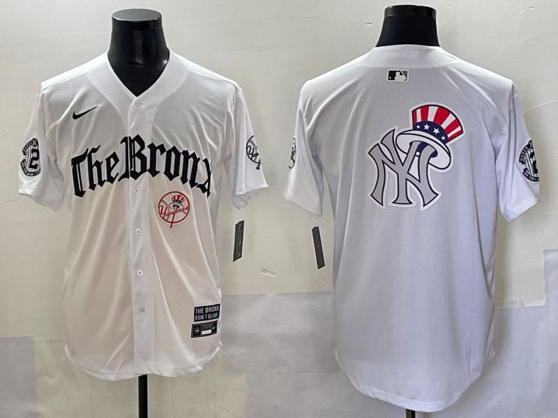 Men 2025 New York Yankees Blank White Five generations Joint Name Nike MLB Jersey style 19->new york yankees->MLB Jersey